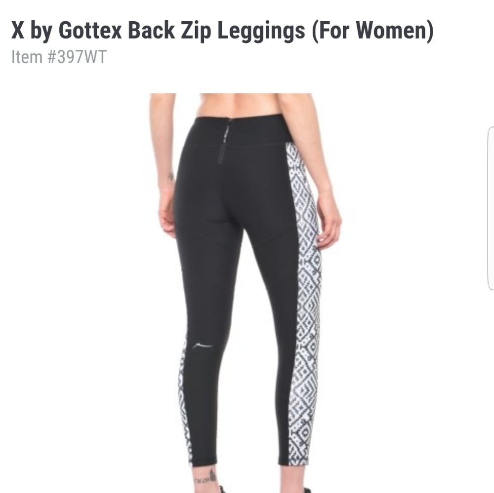 NWT X by GOTTEX Back Zip Leggings - Picture 6 of 8